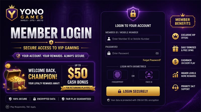 Yono Games Login Screen
